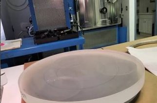 Shown is a 24-inch mirror prepared for coating.